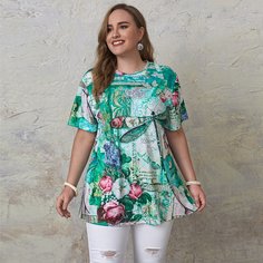 Животный Повседневный Футболка размера плюс Shein