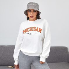 буква Повседневный Свитшоты Shein