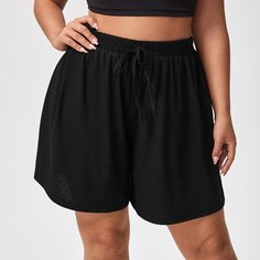 Шорты размера плюс с эластичной талией Shein