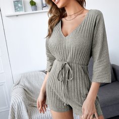 узел Одноцветный Повседневный Комбинезоны Shein
