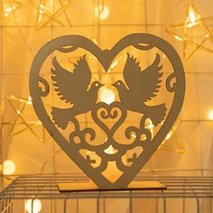 1шт деревянный декоративный светильник в форме сердечка Shein