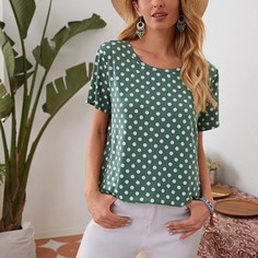 В горошек Повседневный Футболки Shein