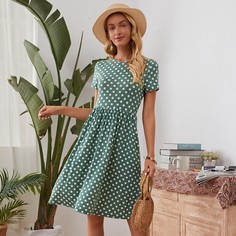 В горошек Бохо Платье Shein
