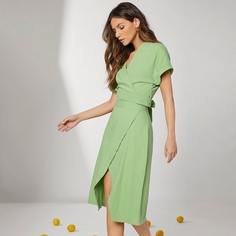 Однотонный топ и асимметричная юбка Shein