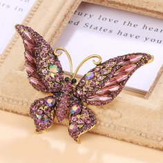 Брошь в форме бабочки со стразами Shein