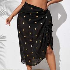 Накидка размера плюс с бахромой и узором тигра Shein