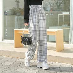 Брюки в клетку на кулиске Shein