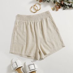 Карман Одноцветный Бохо Шорты Shein