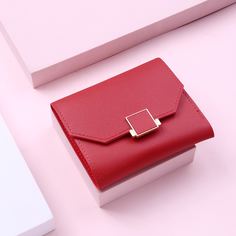 Маленький сложенный кошелек с металлическим декором Shein