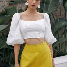Однотонный короткий топ Shein