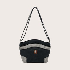 Двухцветная сумка через плечо с металлическим декором Shein