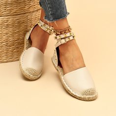 Эспадрильи на плоской подошве с заклепками Shein