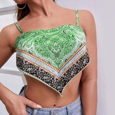 Топ на бретелях с принтом Shein