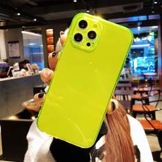 Прозрачный чехол цвета неонового лайма для телефона Shein