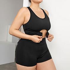 Однотонный спортивный костюм размера плюс Shein