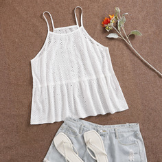 С оборками Одноцветный Бохо Размера плюс жилет Shein