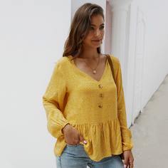 С оборками цветочный Бохо Блузы Shein