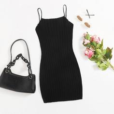 Волнистый край Одноцветный Повседневный Платья размер плюс Shein