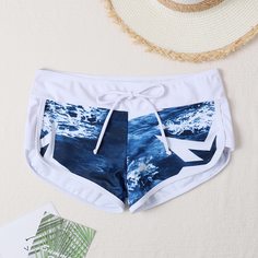 Плавки с принтом воды океана Shein