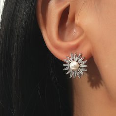 с жемчугом Изысканные серьги Shein
