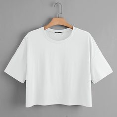 Однотонная футболка размера плюс Shein