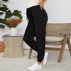 Брюки с клапаном на талии и карманом для беременных Shein