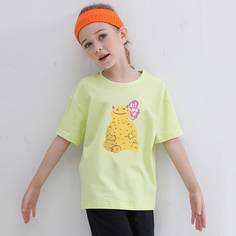 С карикатурой Повседневный Футболки для девочек Shein