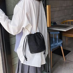 На цепочке на кулиске Одноцветный Модный Сумка через плечо Shein