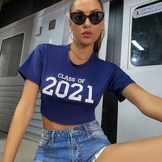 буква Повседневный Футболки Shein