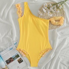 Слитный купальник на одно плечо Shein