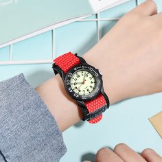 Детские круглые стрелочные кварцевые часы с плетеным ремешком Shein
