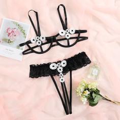 Комплект нижнего белья на косточках с разрезом Shein