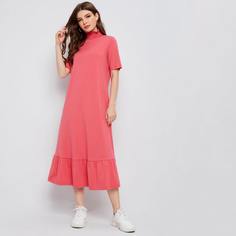 Оригинальное платье с высоким воротником Shein