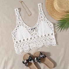 Гипюровая кружевная накидка Shein