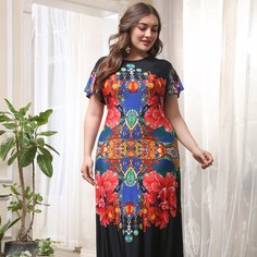 Цветочный Повседневный Платья размер плюс Shein