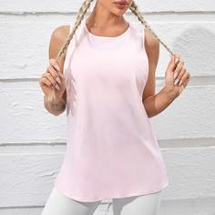 Асимметричный Одноцветный Спортивные футболки Shein