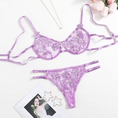 Комплект сетчатого нижнего белья размера плюс на косточках Shein