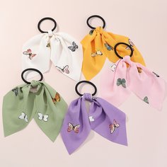 5шт резинка для волос с принтом бабочки для девочек Shein