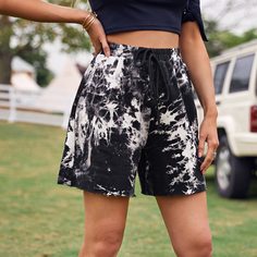 Спортивные шорты с принтом тай дай Shein