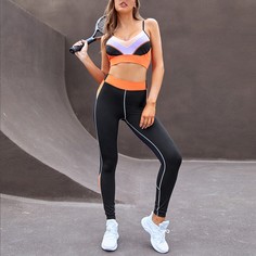 Контрастный цвет Спортивный комплектный костюм Shein