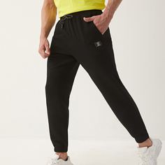 на кулиске Одноцветный Мужские спортивные брюки Shein