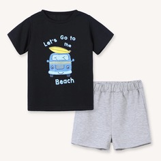 Футболка с оригинальным принтом и шорты для мальчиков Shein