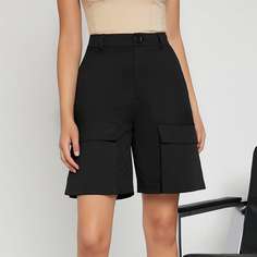 Пугавица Одноцветный Повседневный Шорты Shein