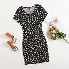 цветочный Повседневный Платья размер плюс Shein