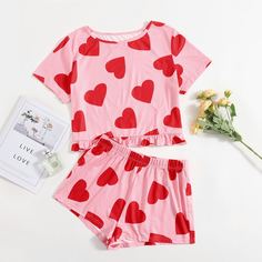 Сердечко милый Пижама Shein