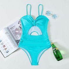 Слитный купальник на одно плечо Shein