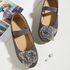 Балетки с цветком для девочек Shein