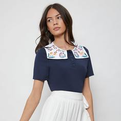 Футболка с вышивкой Shein
