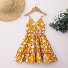с бантом Сердечко Бохо Платья для девочек Shein