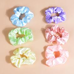 6шт атласная резинка для волос и девочек Shein